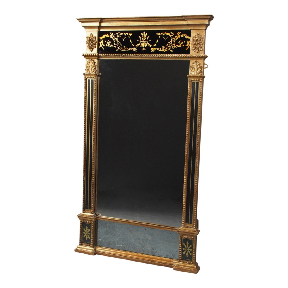 Large Antique Eglomise Pier Mirror