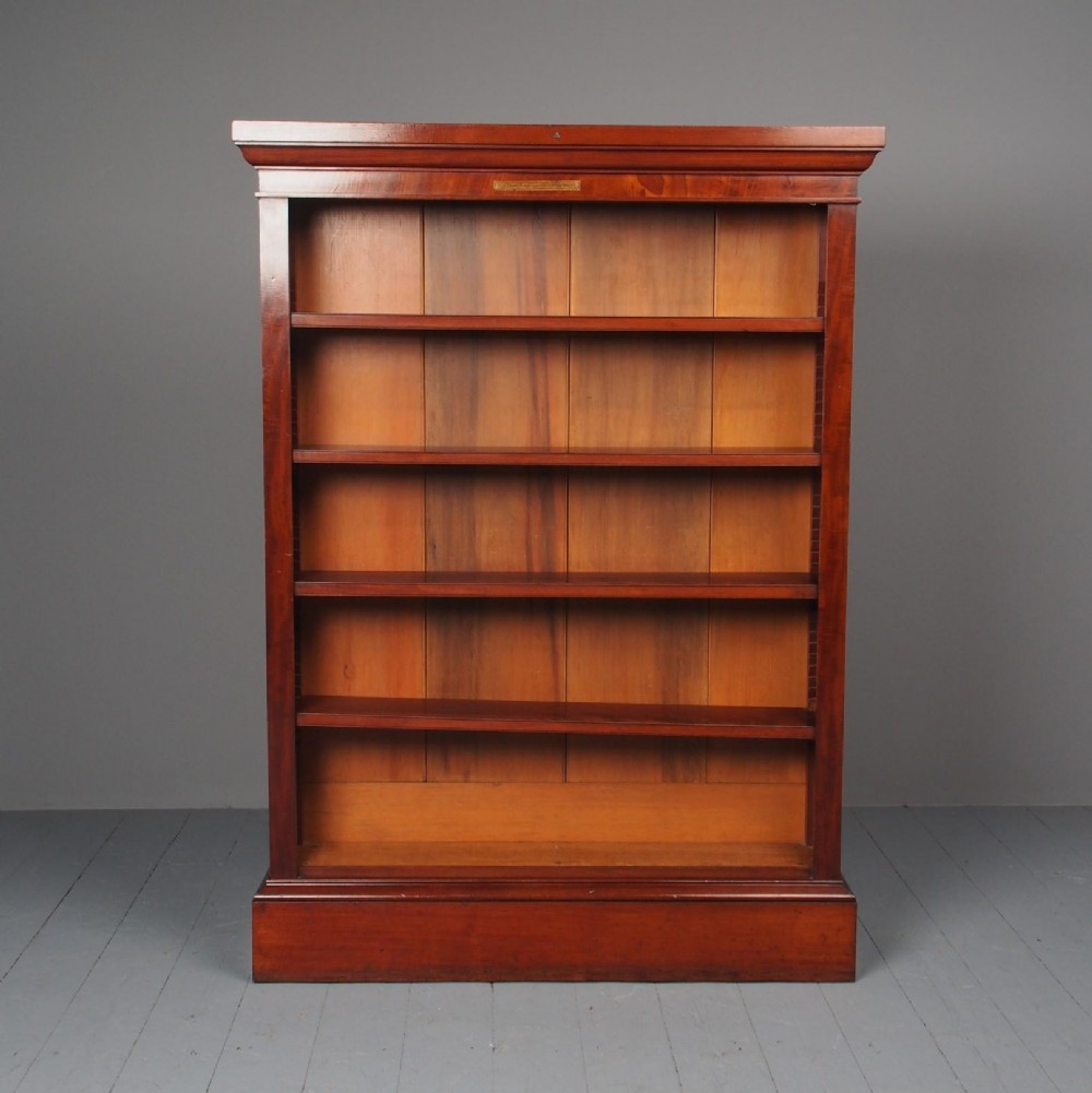 Antique George IV Tall Mahogany Open Bookcase
