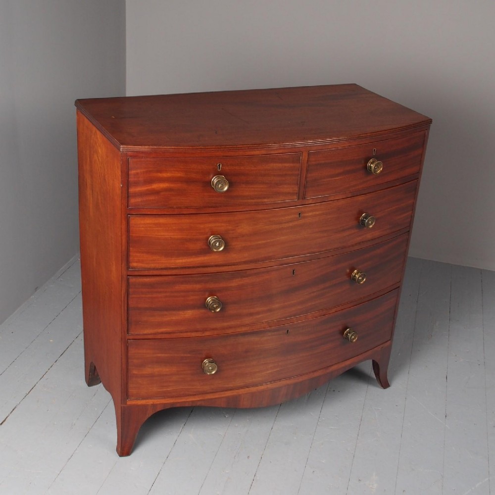 Antique Regency Mahogany Bowfront Chest of Drawers