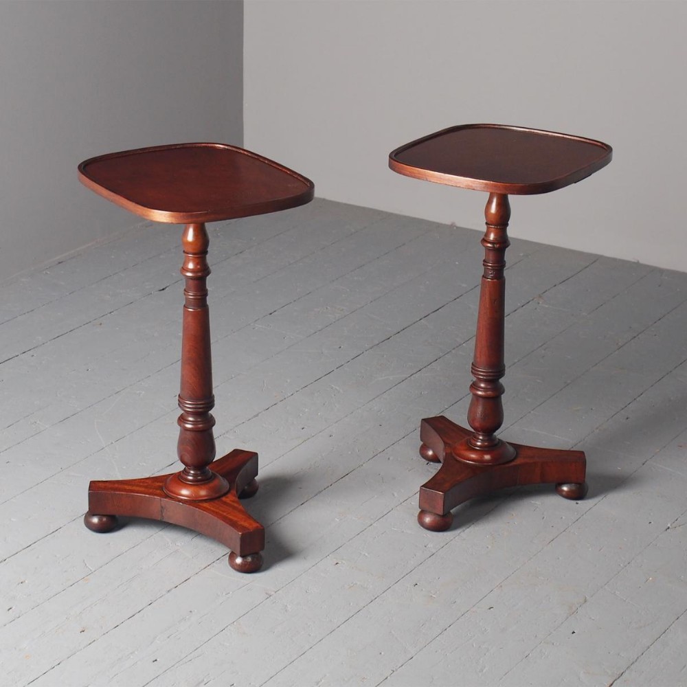 Antique Pair of Mahogany Occasional or Wine Tables