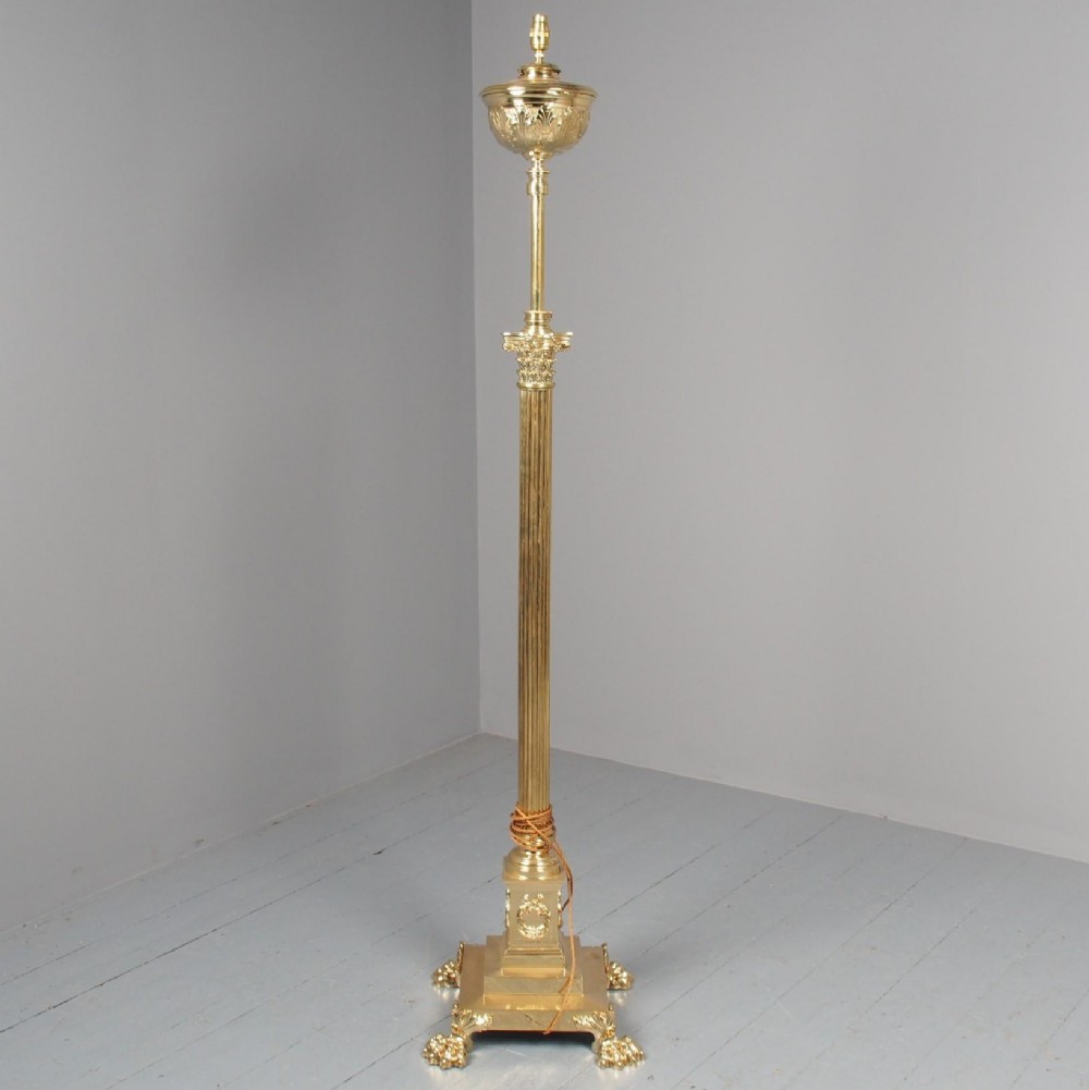 Victorian Cast Brass Floor Lamp