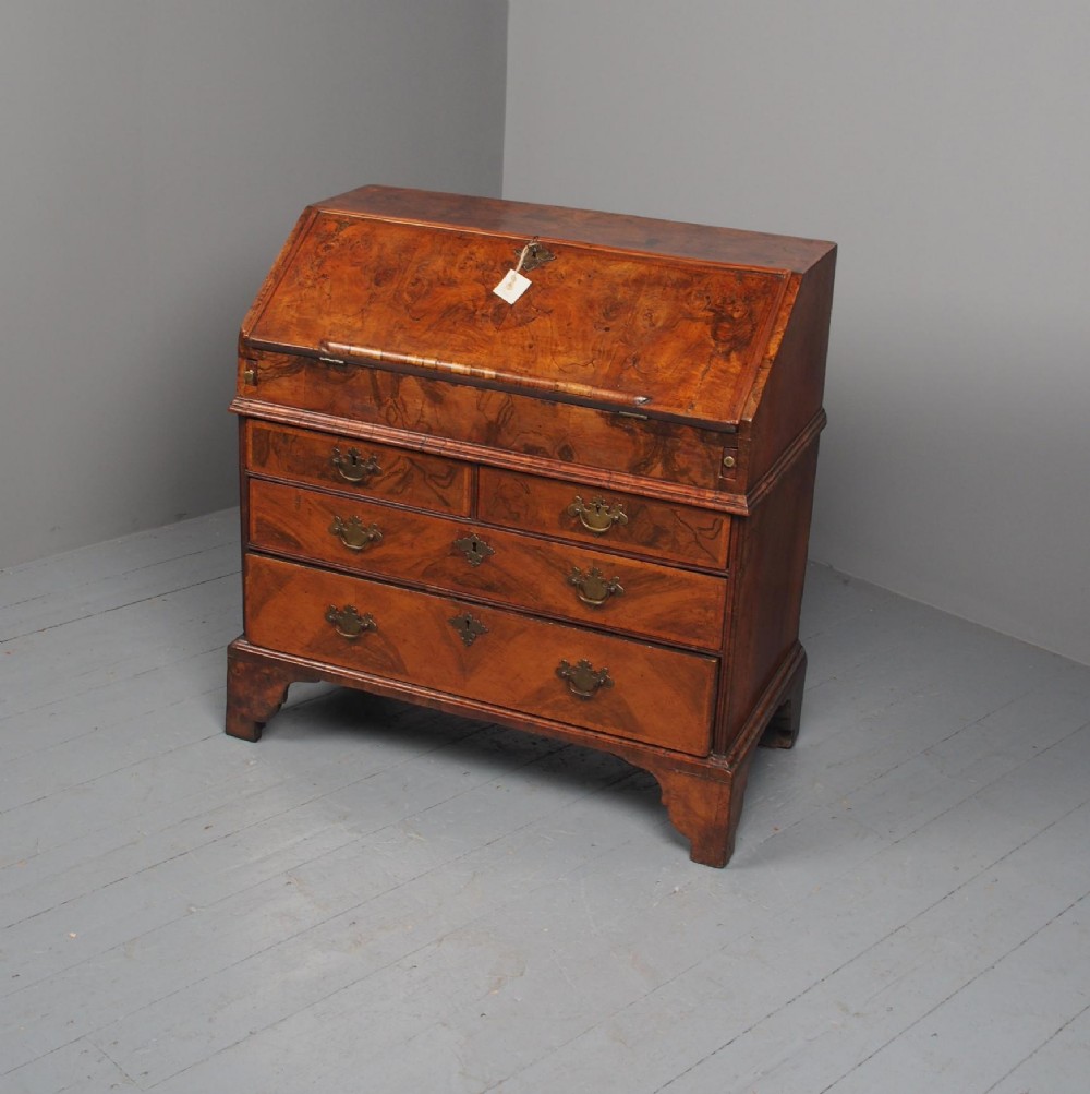 Antique George I Figured Walnut Bureau
