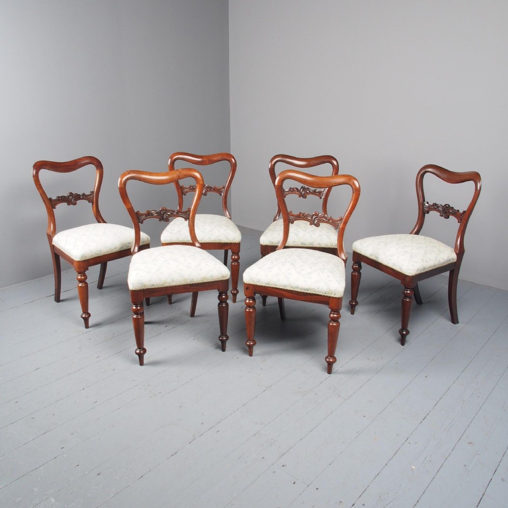 Antique Set of 6 Early Victorian Rosewood Chairs