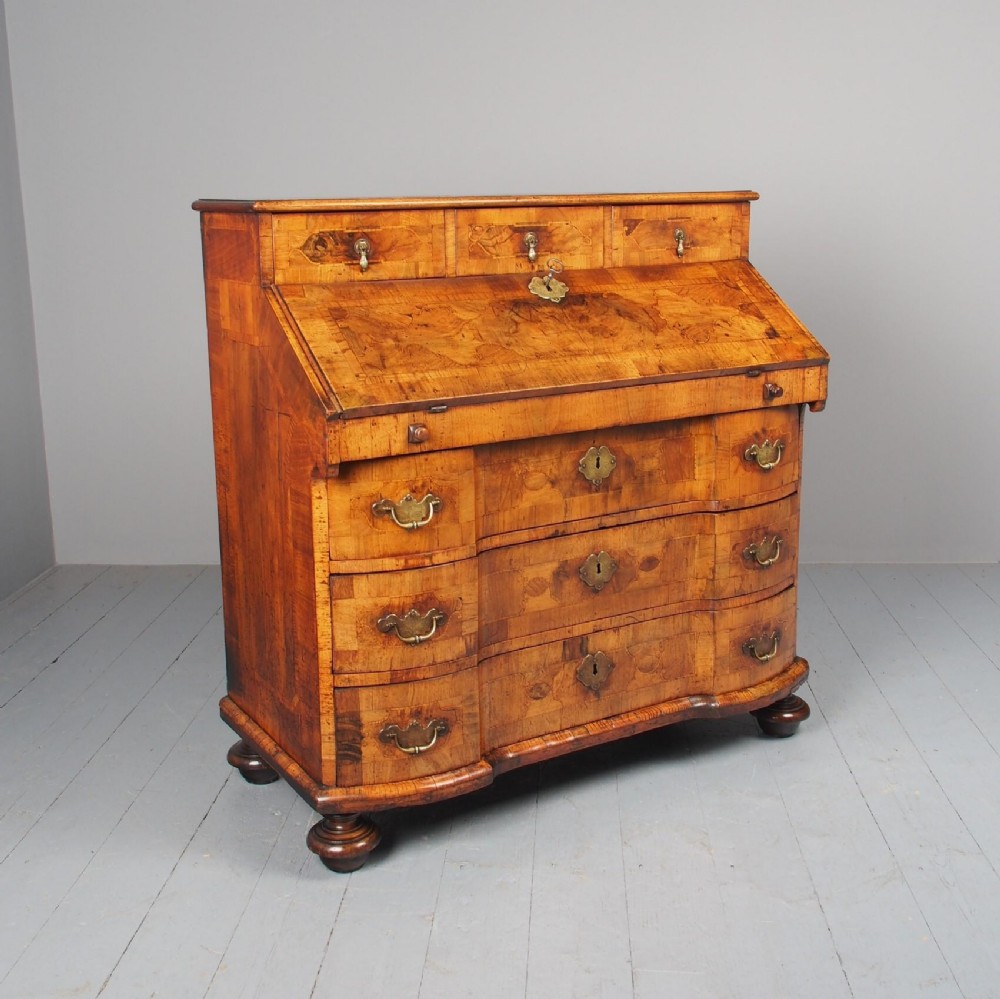 Antique South German Inlaid Walnut Bureau