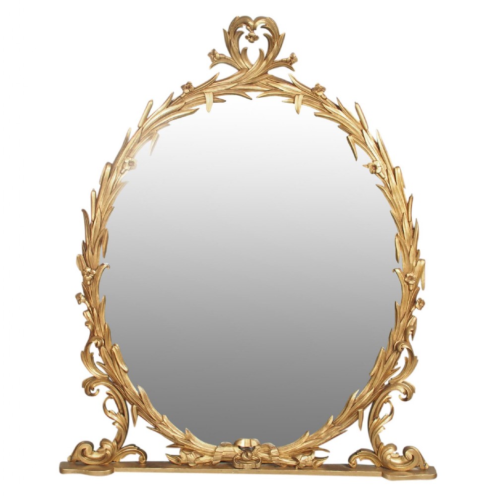 Victorian Carved Wood Gilded Overmantel Mirror