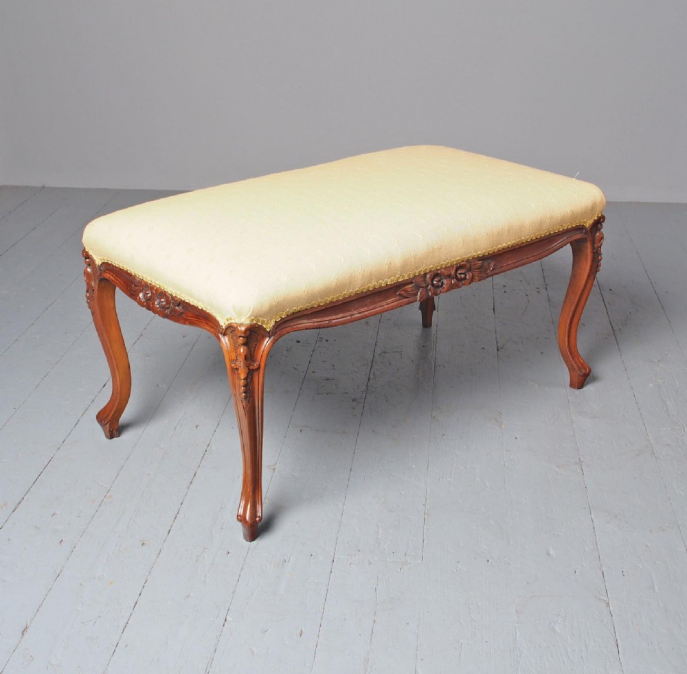 Antique Victorian Carved Walnut Centre Stool