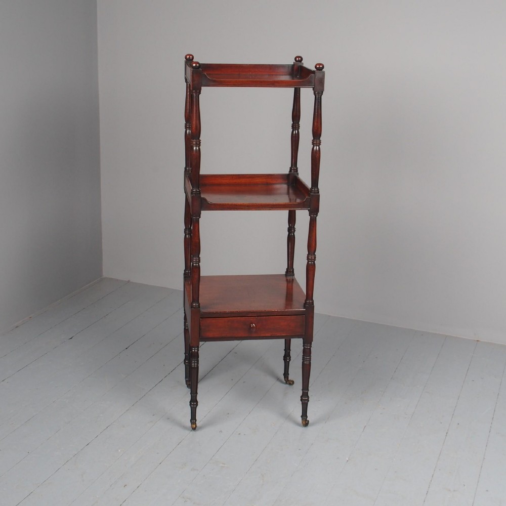 Antique George III Mahogany Narrow Whatnot