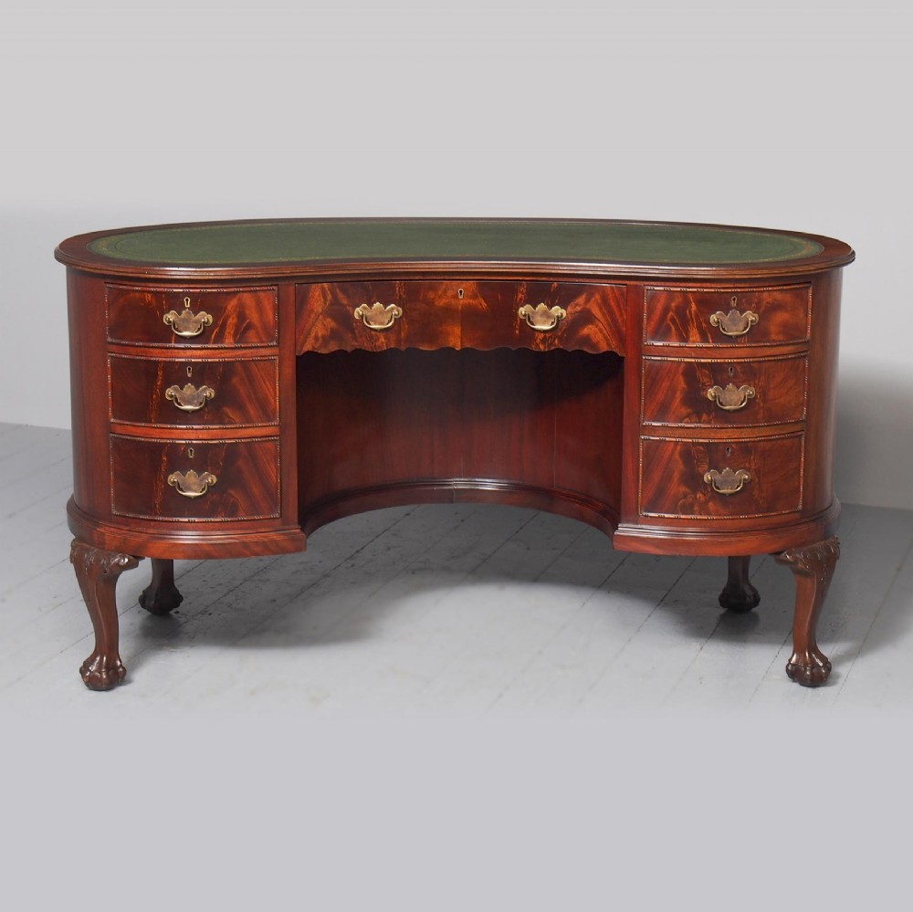 Georgian Style Kidney Shaped Desk by Justice & Sons