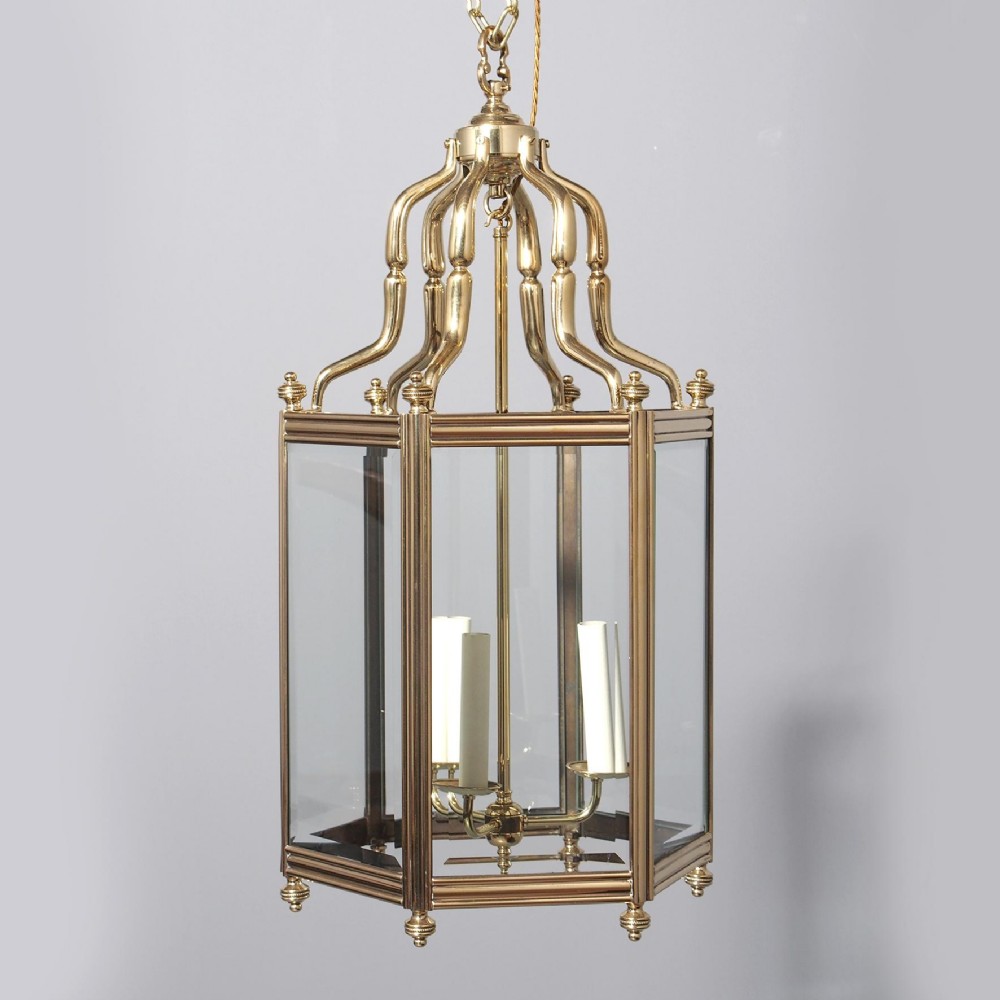 Victorian Cast Brass and Copper Hall Lantern