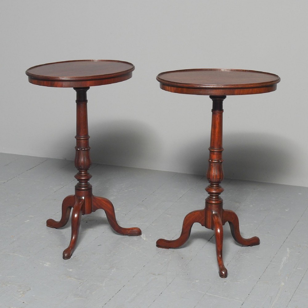 Georgian Pair of Mahogany Occasional Tables from Dunrobin Castle