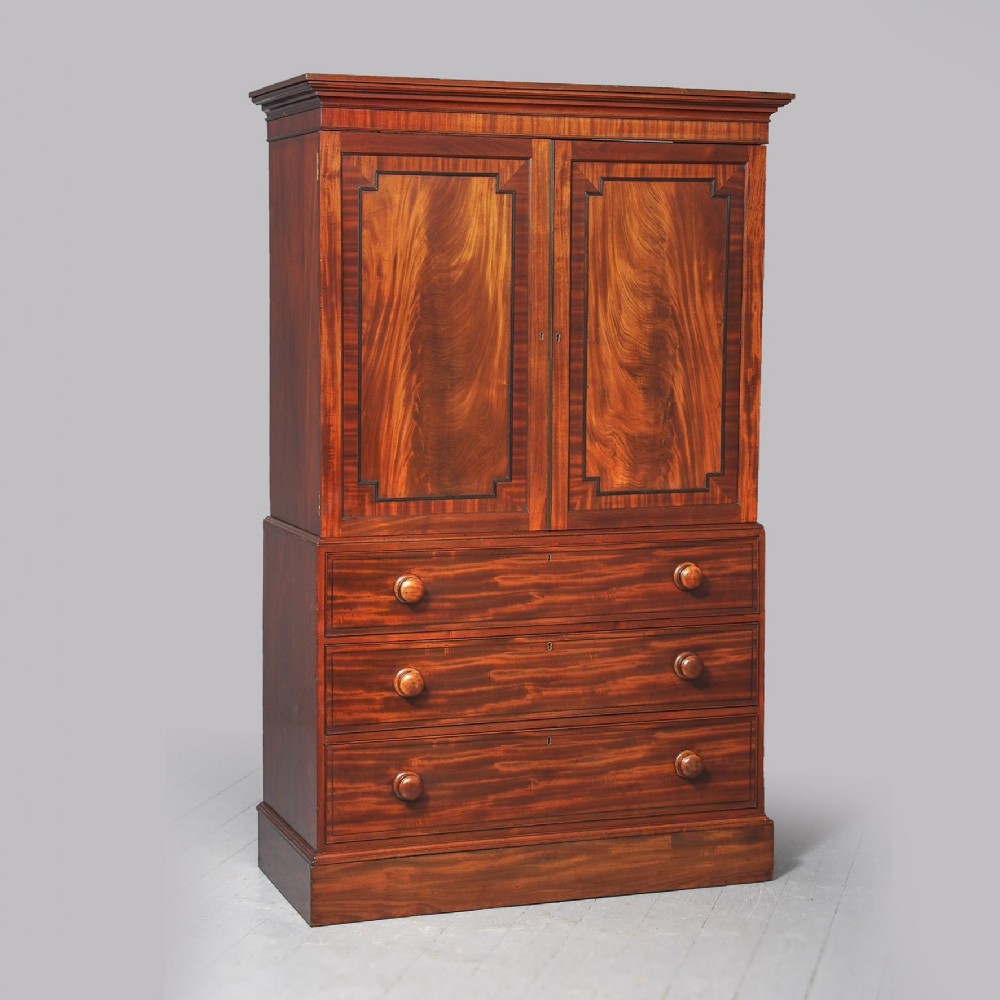George III Mahogany Linen Press