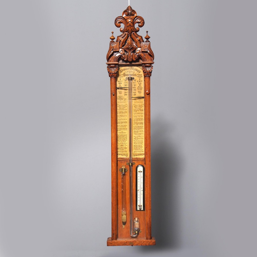 Victorian Carved Oak Admiral Fitzroy Barometer