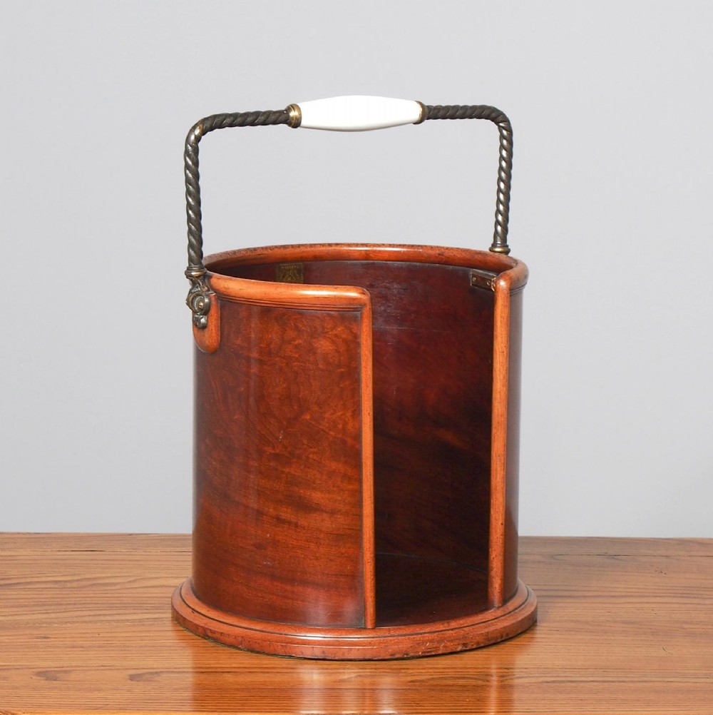 Victorian Mahogany Plate Bucket by Hussey’s