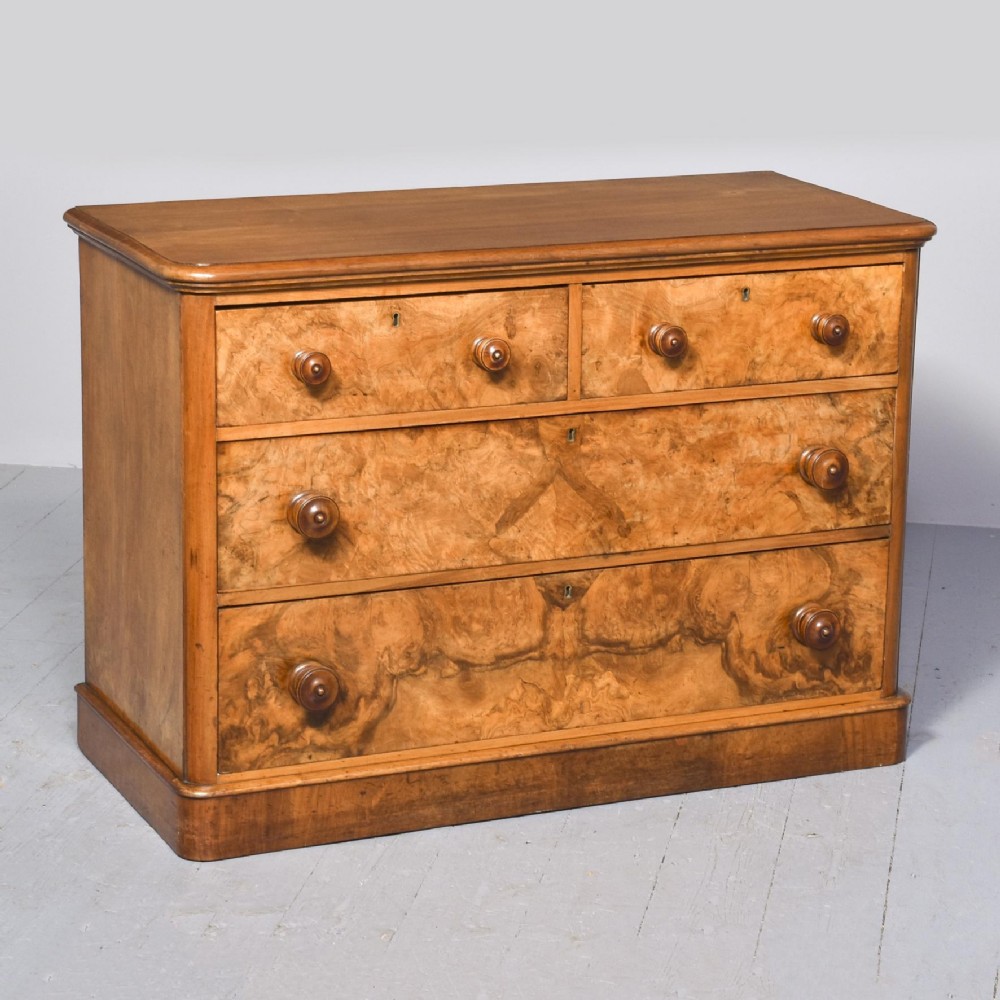 Victorian Burr Walnut Chest of Drawers