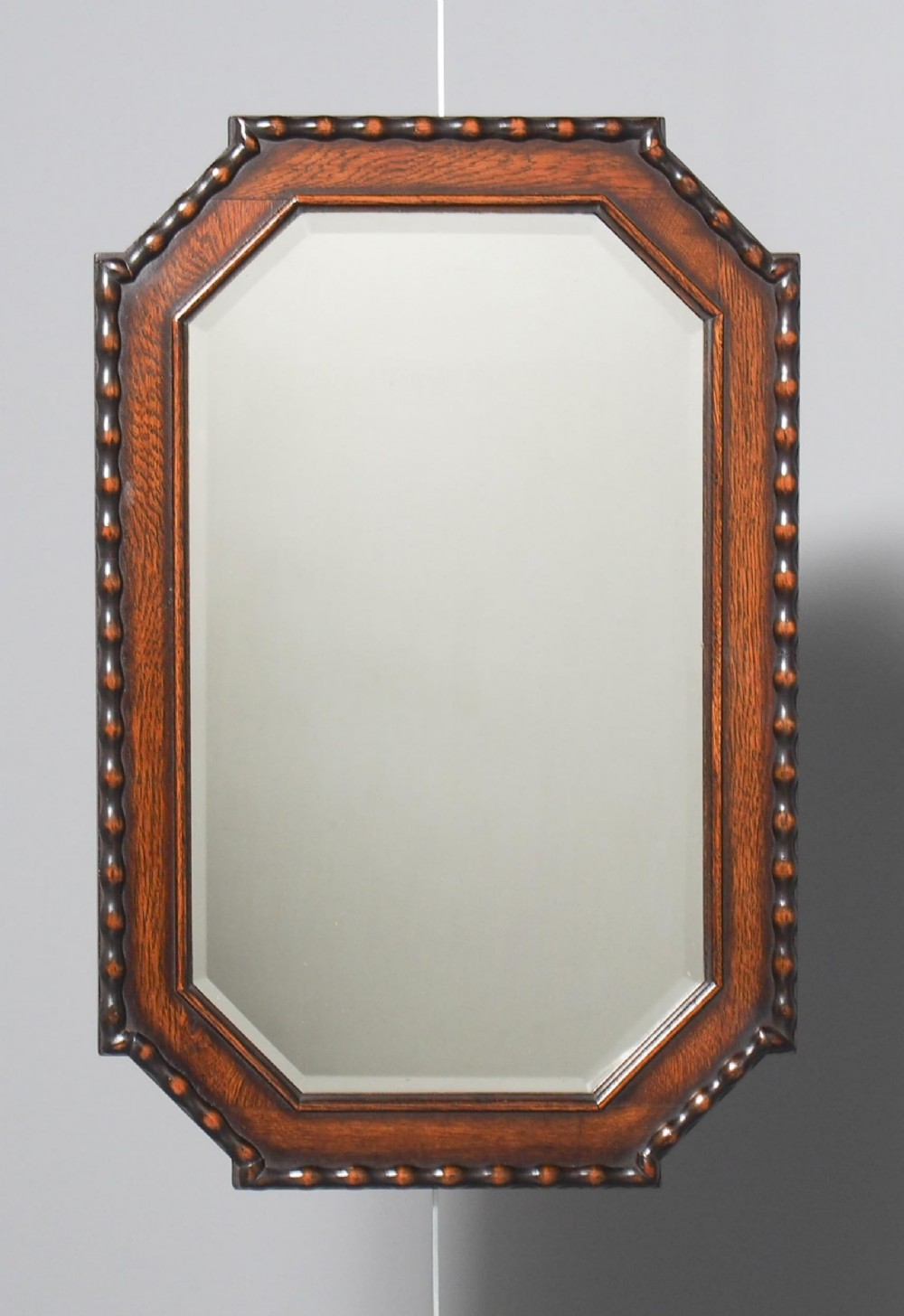 Antique Jacobean Style Oak Frame Mirror