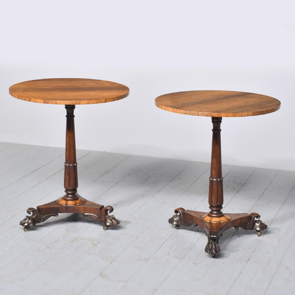 Pair of George IV Circular Rosewood Occasional Tables.
