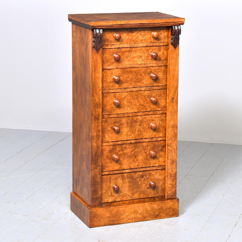 Antique Mid Victorian Walnut Wellington Chest