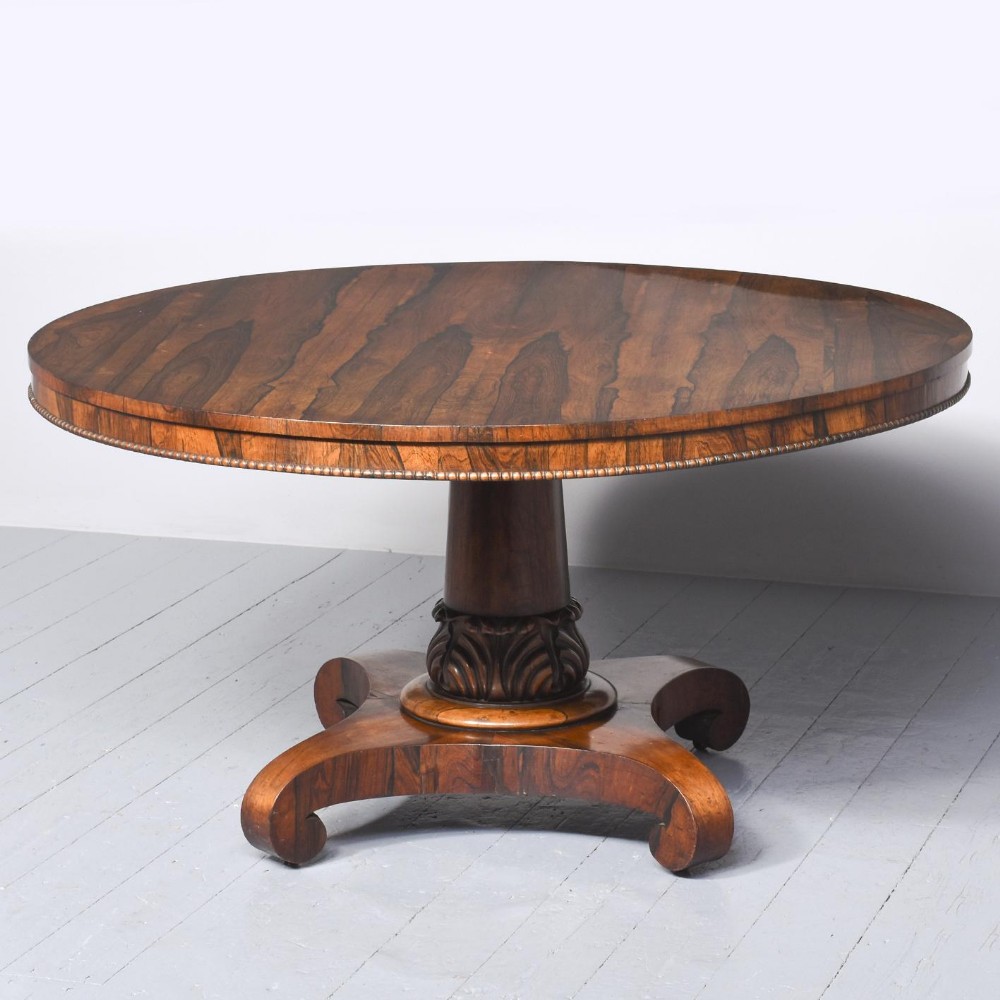 William IV Rosewood Circular Snap-Top Breakfast Table