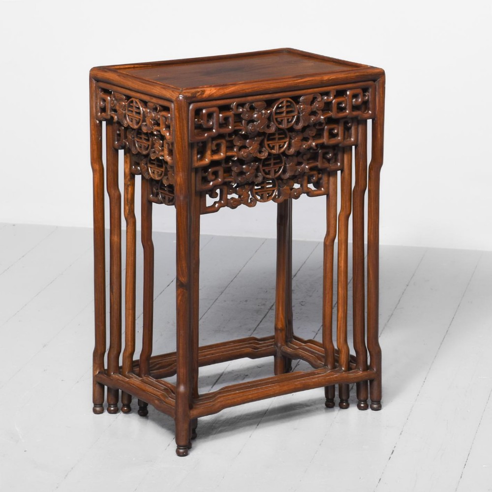 Qing Dynasty Chinese Rosewood Nest of Tables