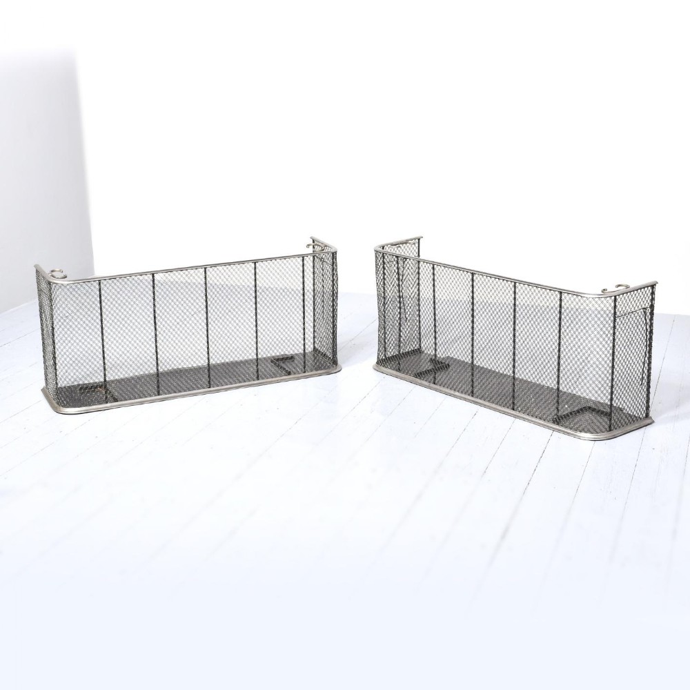 Pair of Steel Mesh and Brass Nursery Fender