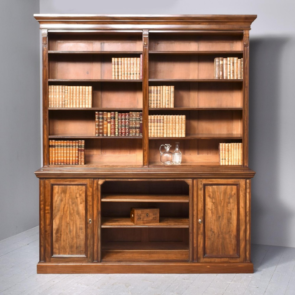 Quality Victorian Mahogany Open Bookcase