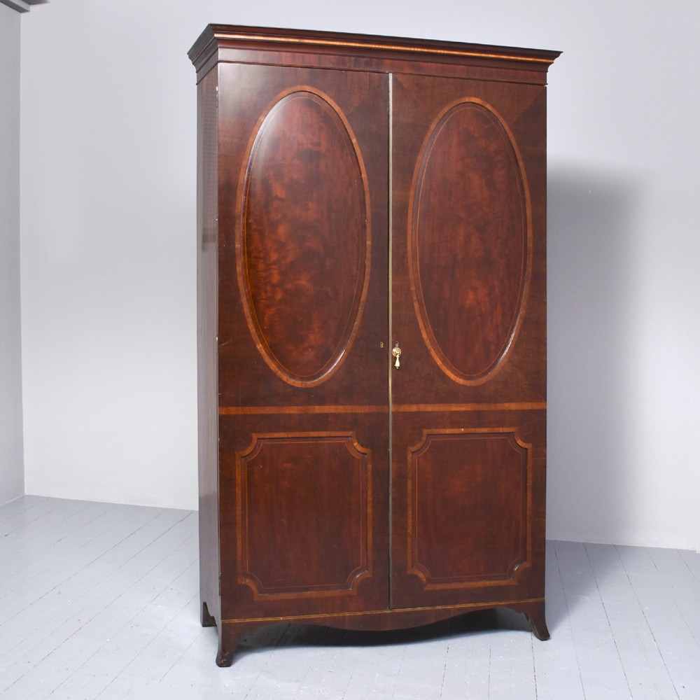 Inlaid Two Door Georgian Style Wardrobe