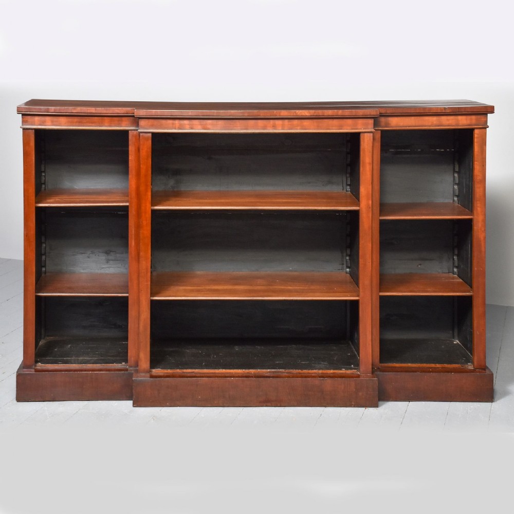 Victorian Mahogany Breakfront Open Bookcase