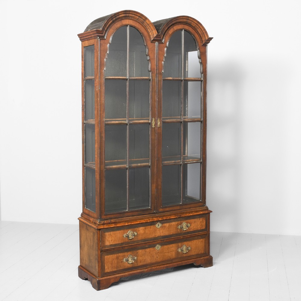 Early Georgian-Style Walnut Two-Part Bookcase