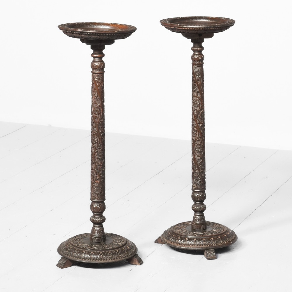 Pair of Carved Anglo-Indian Tables
