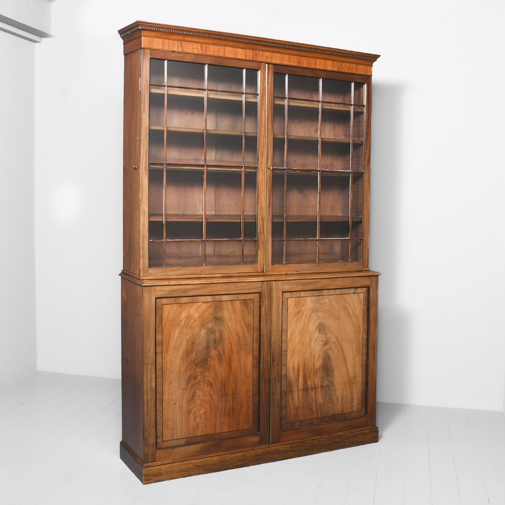 George III Mahogany Cabinet Bookcase