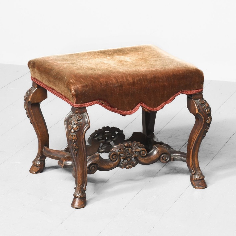 Walnut Cabriole Stool