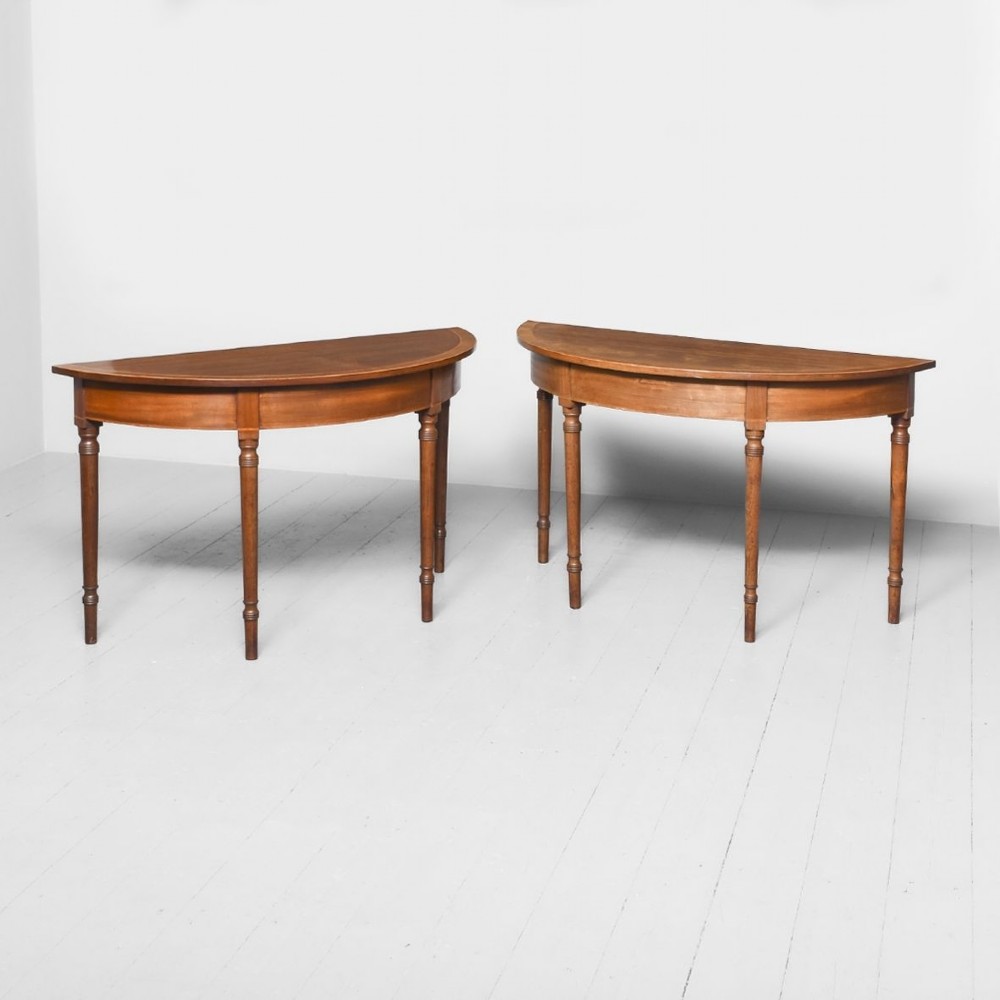 Pair Of George III Inlaid Mahogany Side Tables