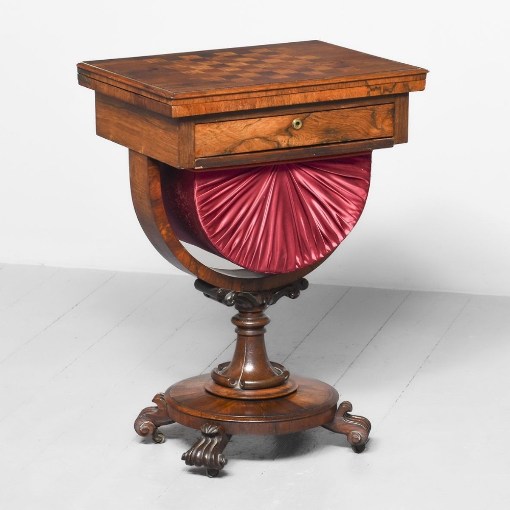 Victorian Rosewood Games and Work Table