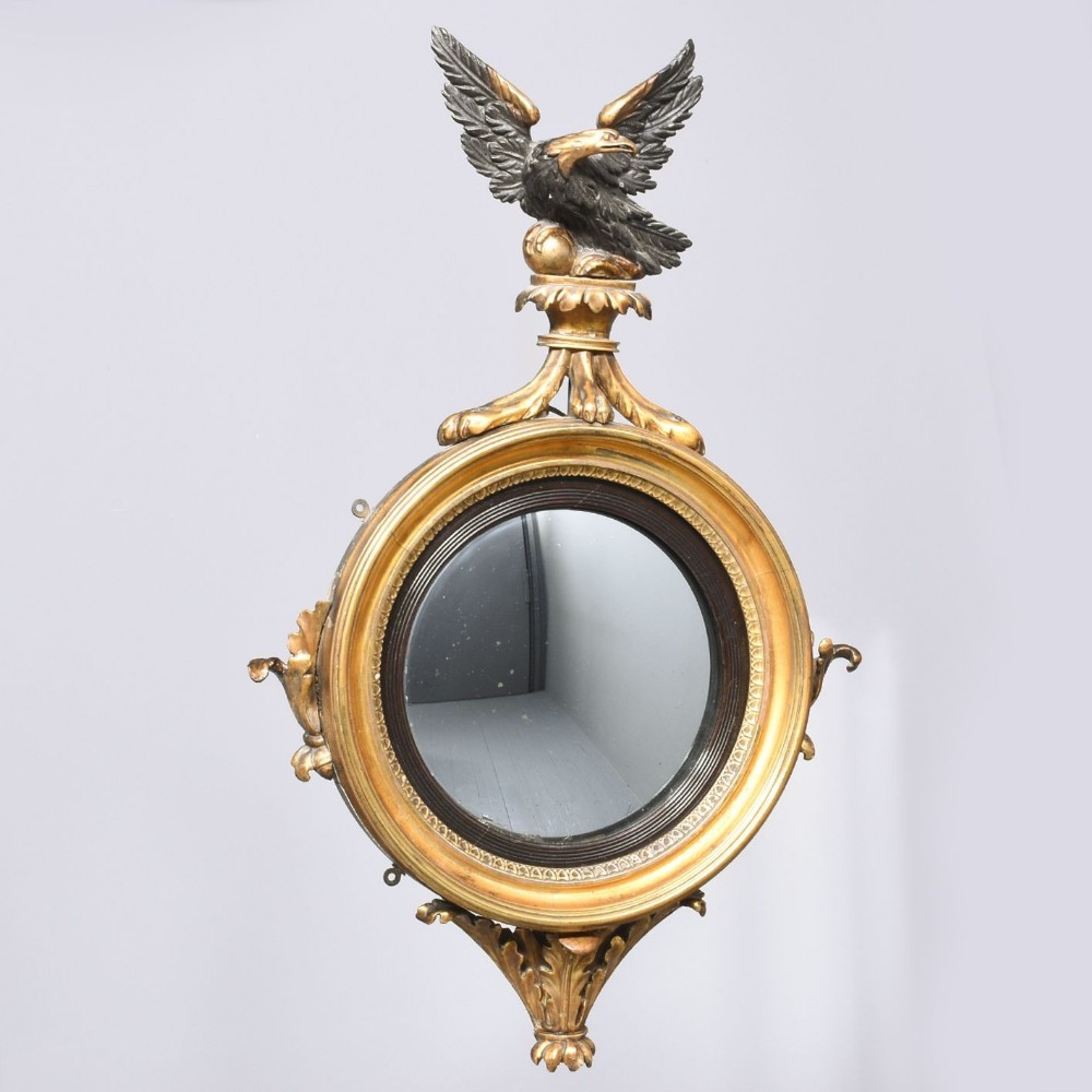 Regency Gilded Convex Wall Mirror