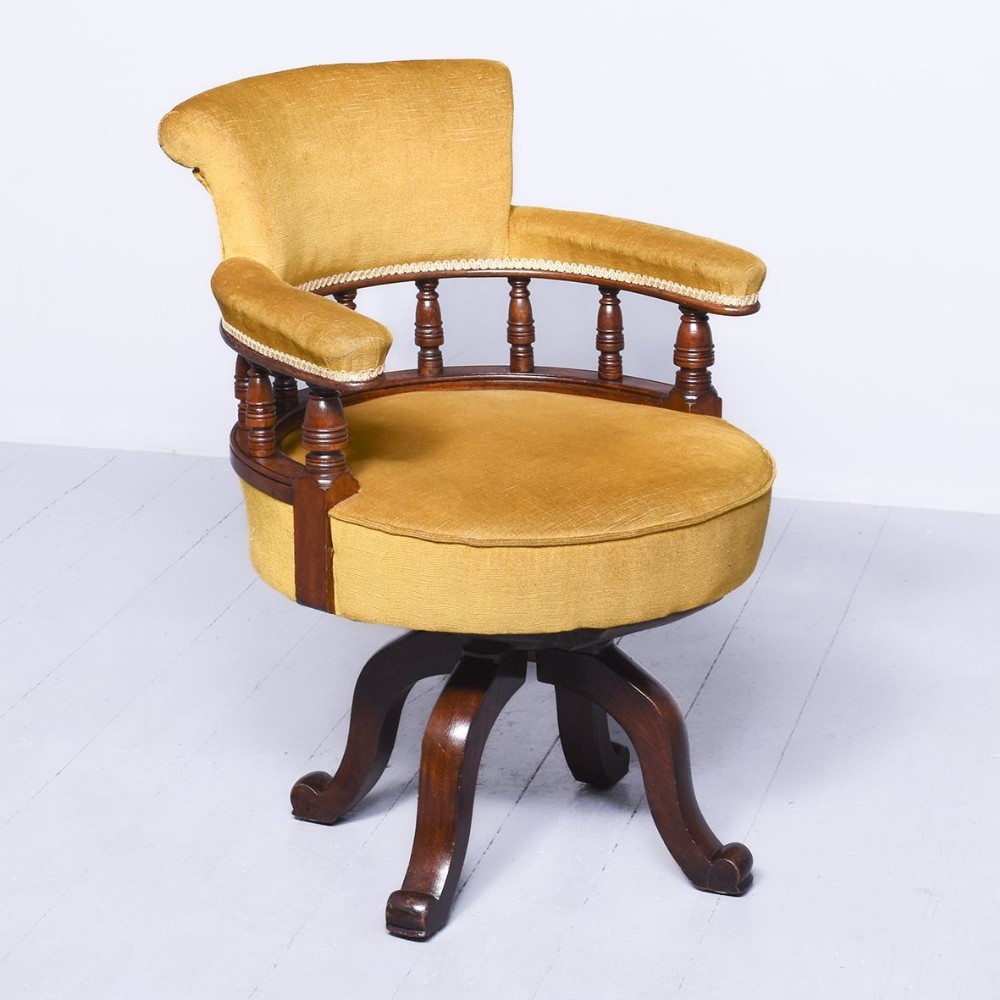 Victorian mahogany swivel desk chair