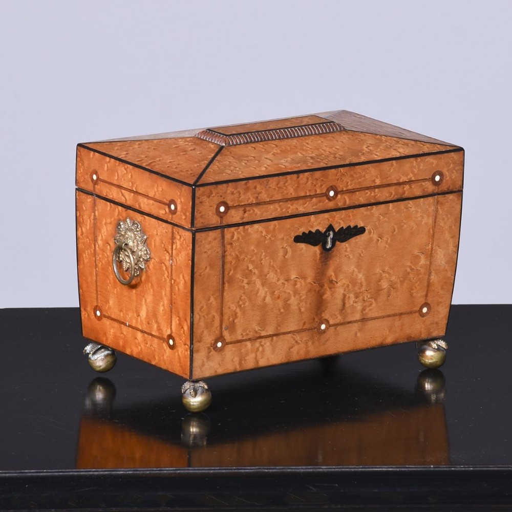 George IV Birdseye Maple Tea Caddy