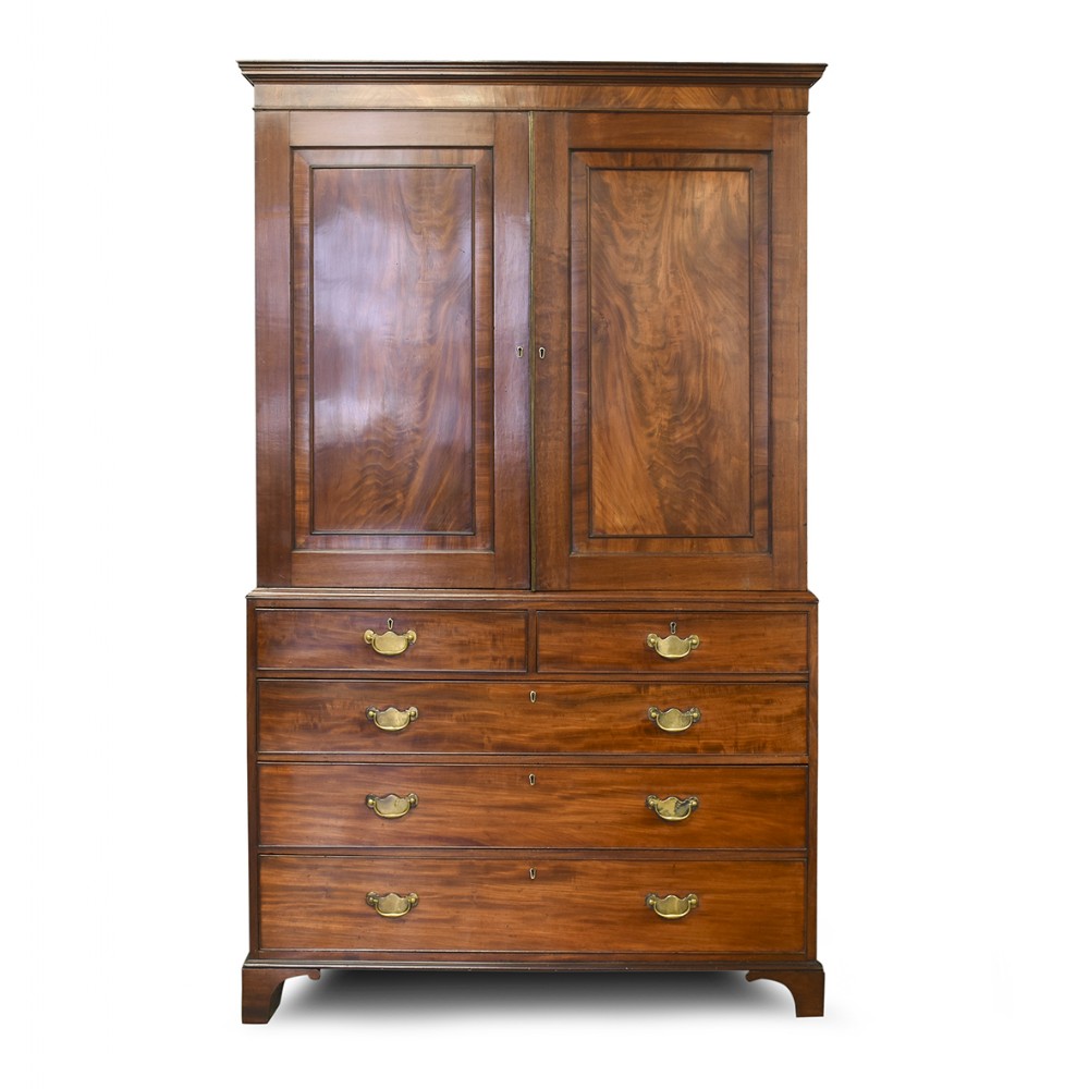  George III Mahogany Linen Press