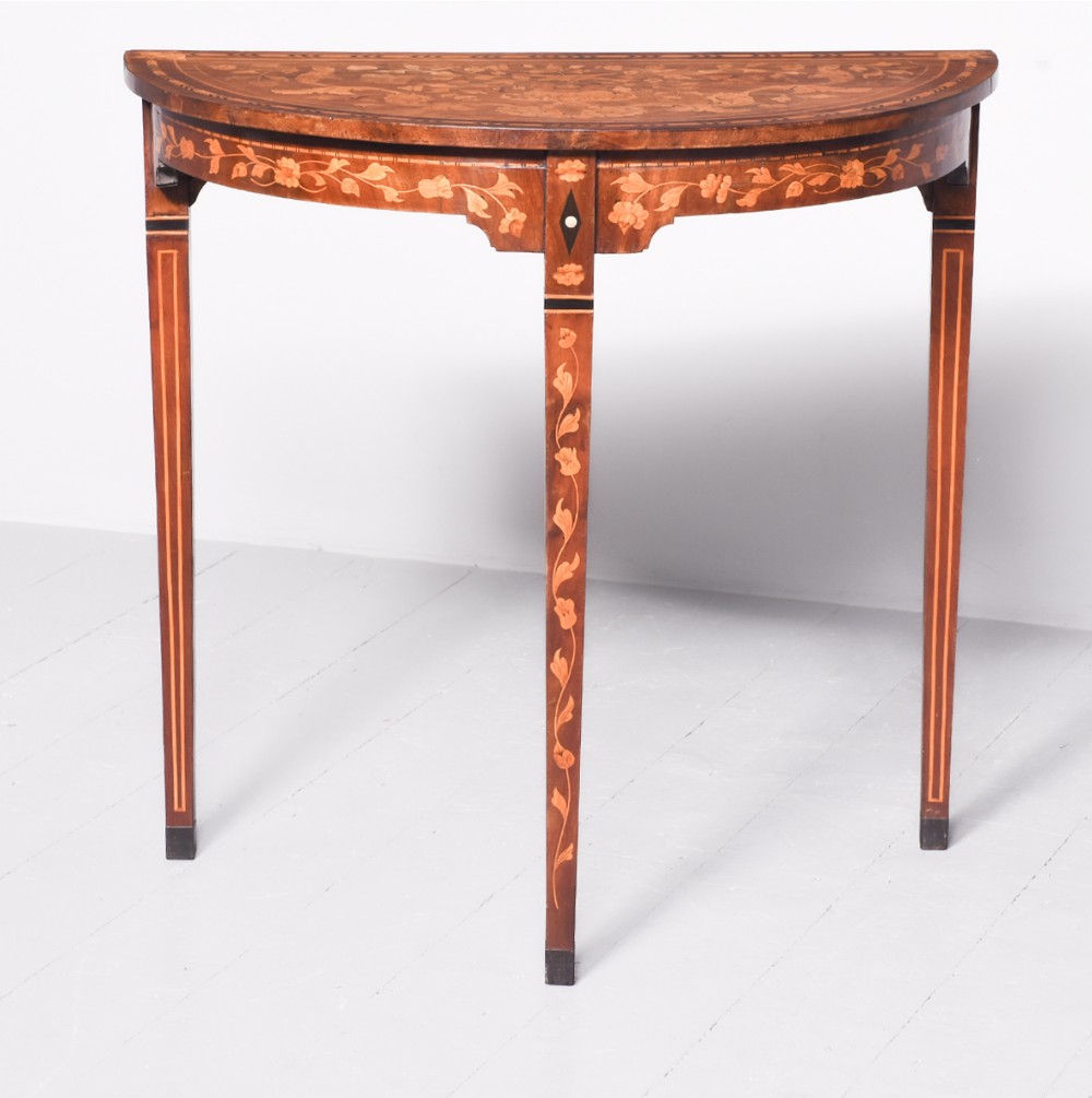 Dutch Semicircular Marquetry Side Table