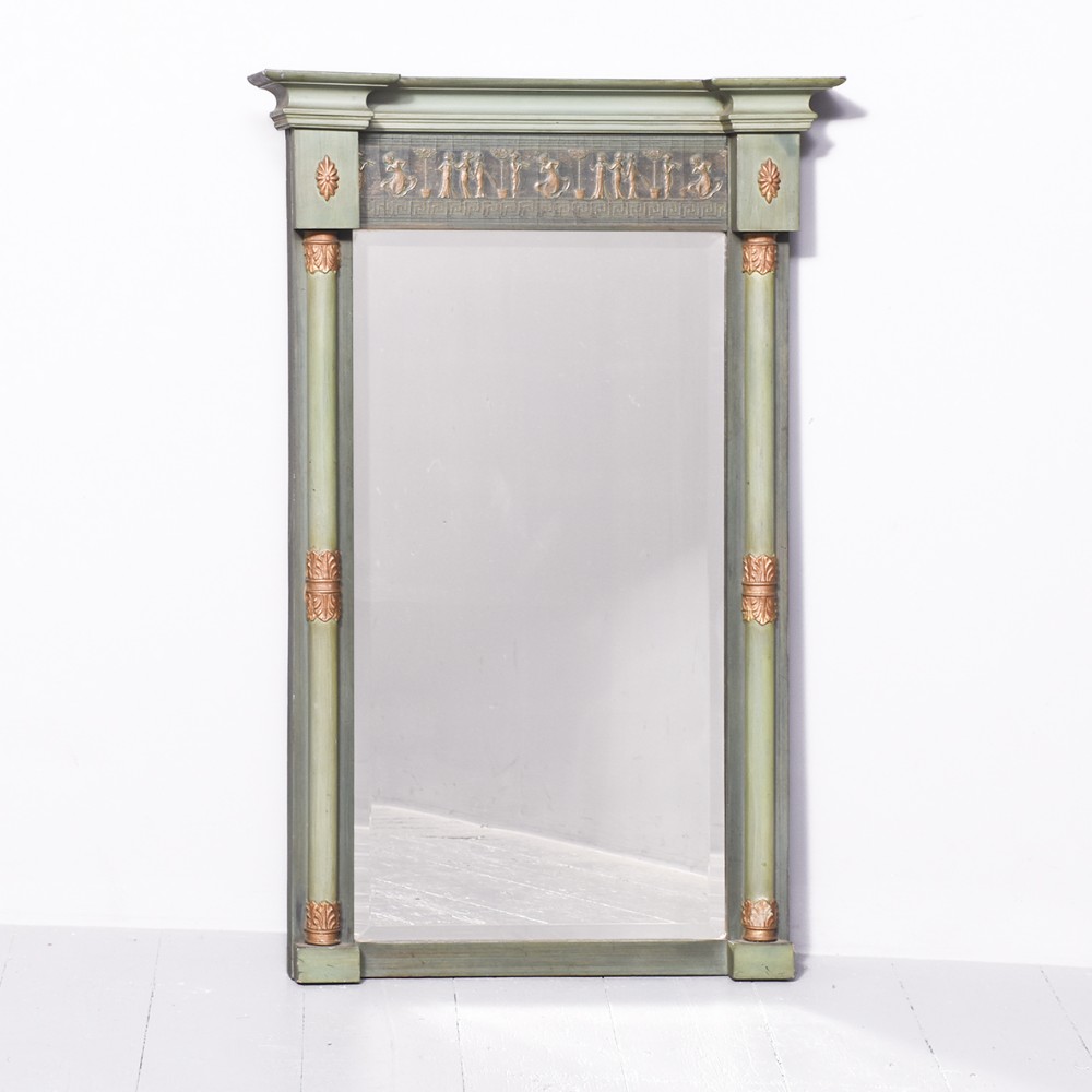 Elegant Green Painted Pier Mirror
