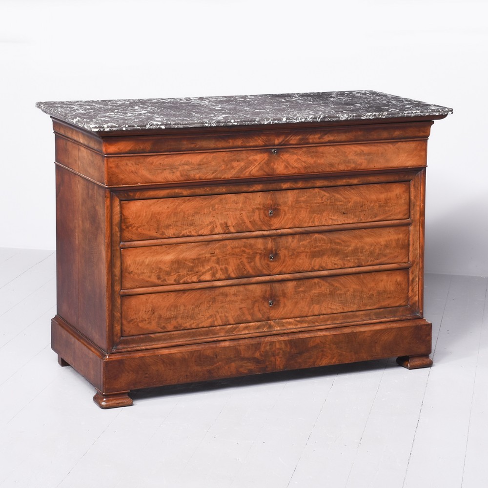 Marble Topped French Secretaire Commode