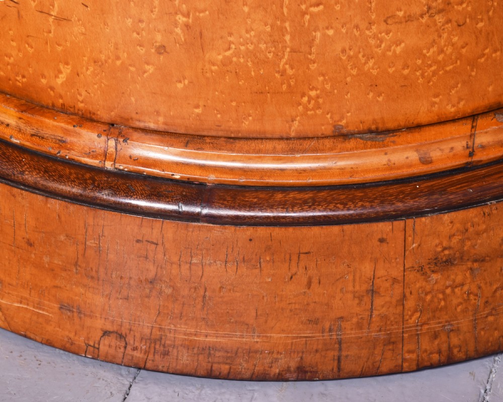 Rare Victorian Birdseye Maple Cylindrical Lampstand or Side Cabinet View IV
