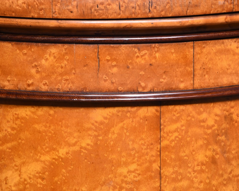 Rare Victorian Birdseye Maple Cylindrical Lampstand or Side Cabinet View VIII