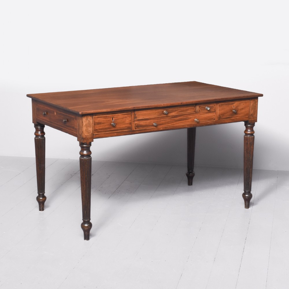 Free-Standing Mahogany Library Table