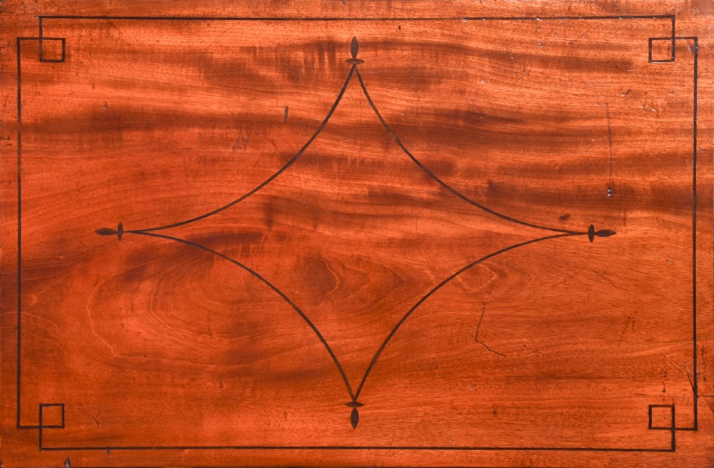 Rare Neat-Sized Ebony-Inlaid George III Mahogany Trunk View VII