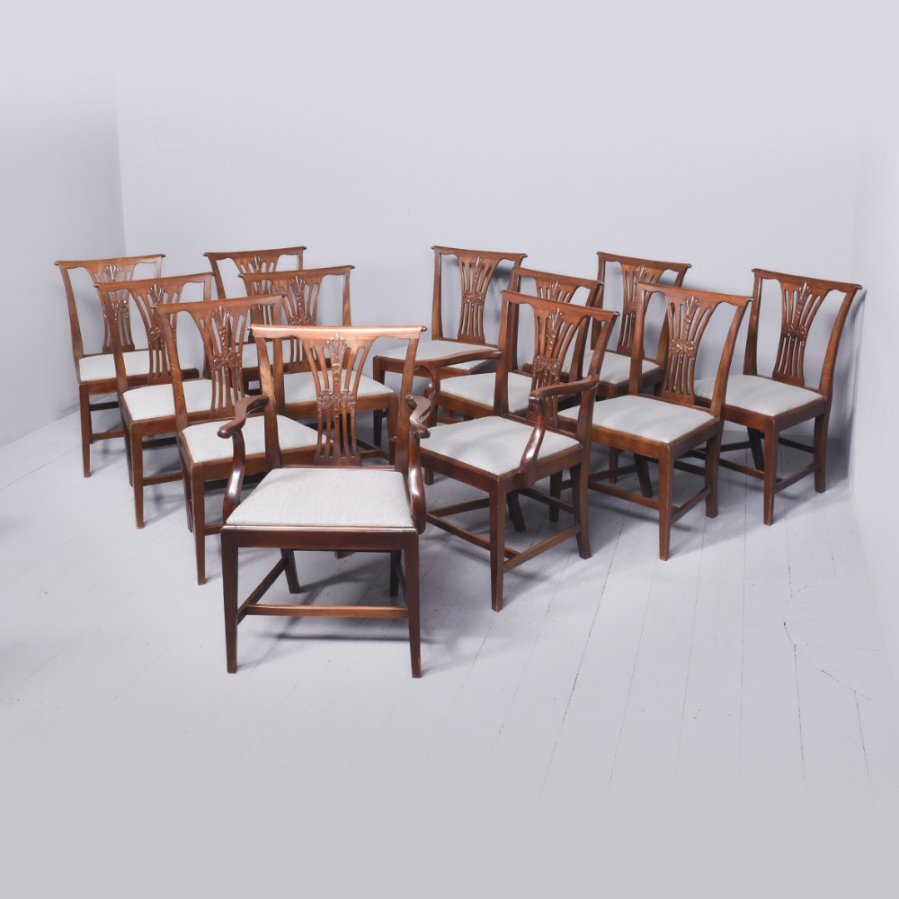 Set of 12 Mahogany Dining Chairs