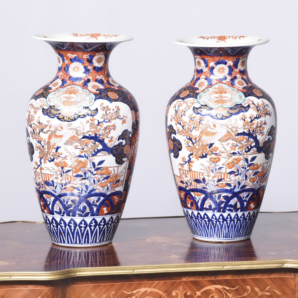 Pair of Large Imari Vases