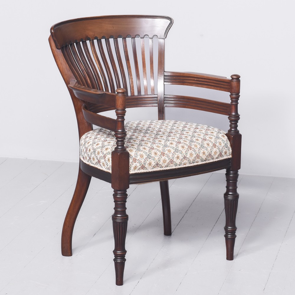 Mahogany Desk Chair, probably by J Shoolbred and Company