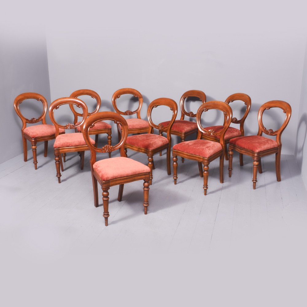 10 Scottish Balloon Back Dining Chairs