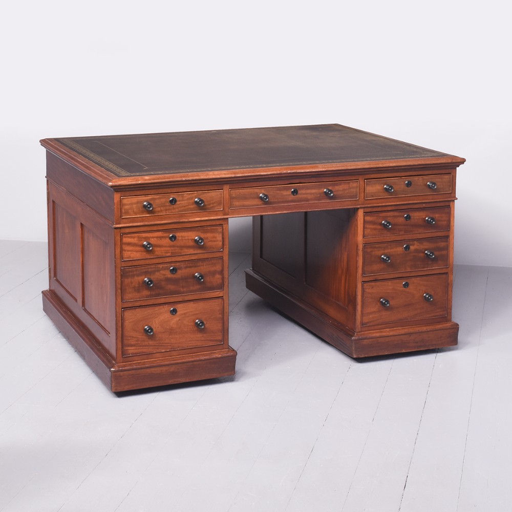 Victorian Mahogany Partners Desk 