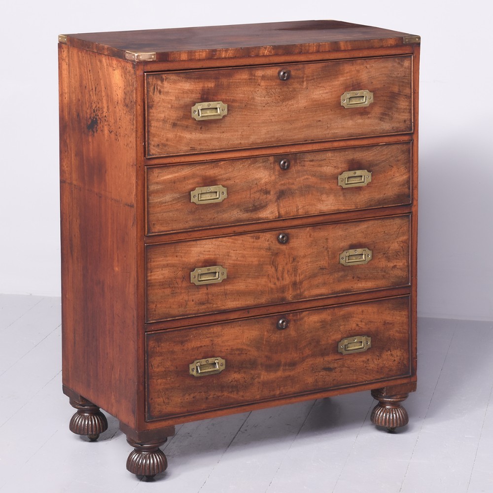 George IV Mahogany Secretaire Military Chest